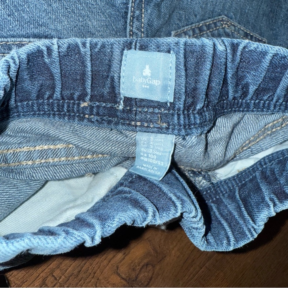 Baby Gap Denim Shorts 3T Elastic Waist Pull On - Picture 3 of 4